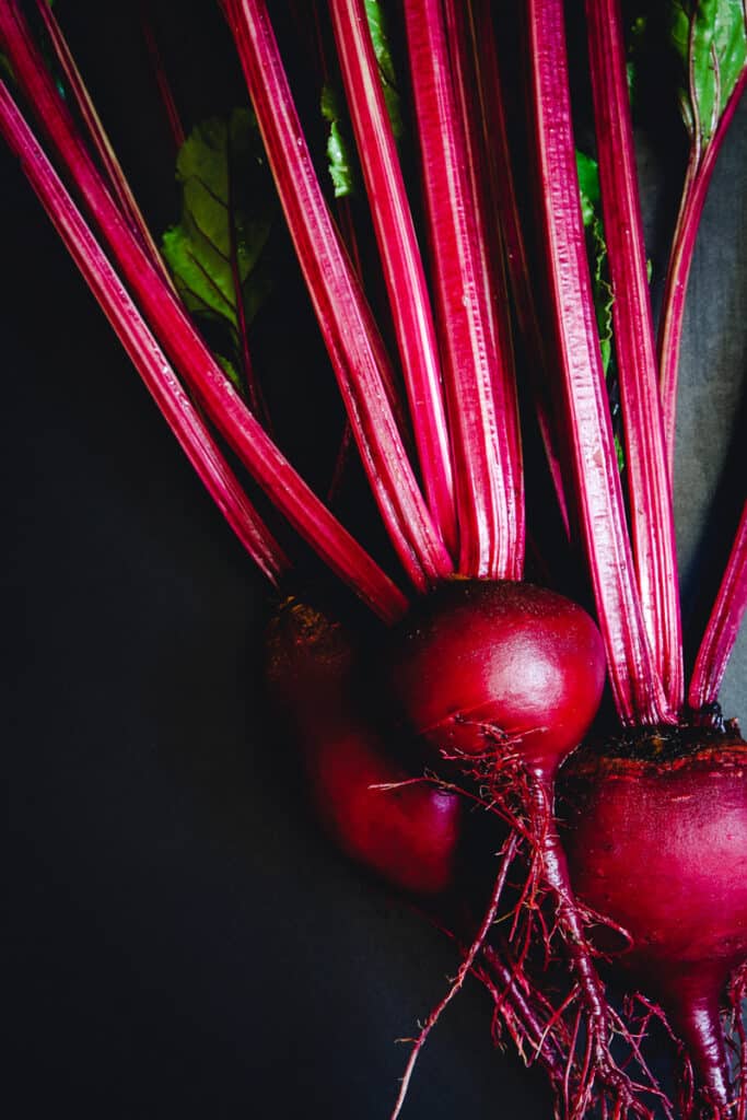 Close up of pink beets.