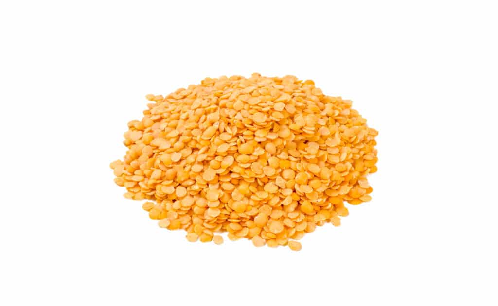 Pile of yellow lentils.