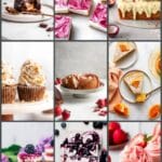 A grid of nine different cake recipe photos.