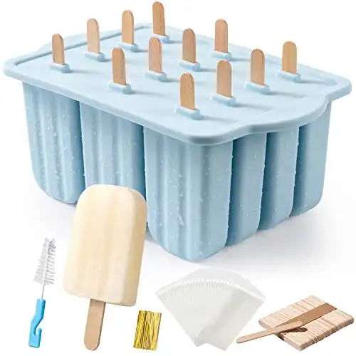 Silicone 12 Popsicle Molds Easy-Release