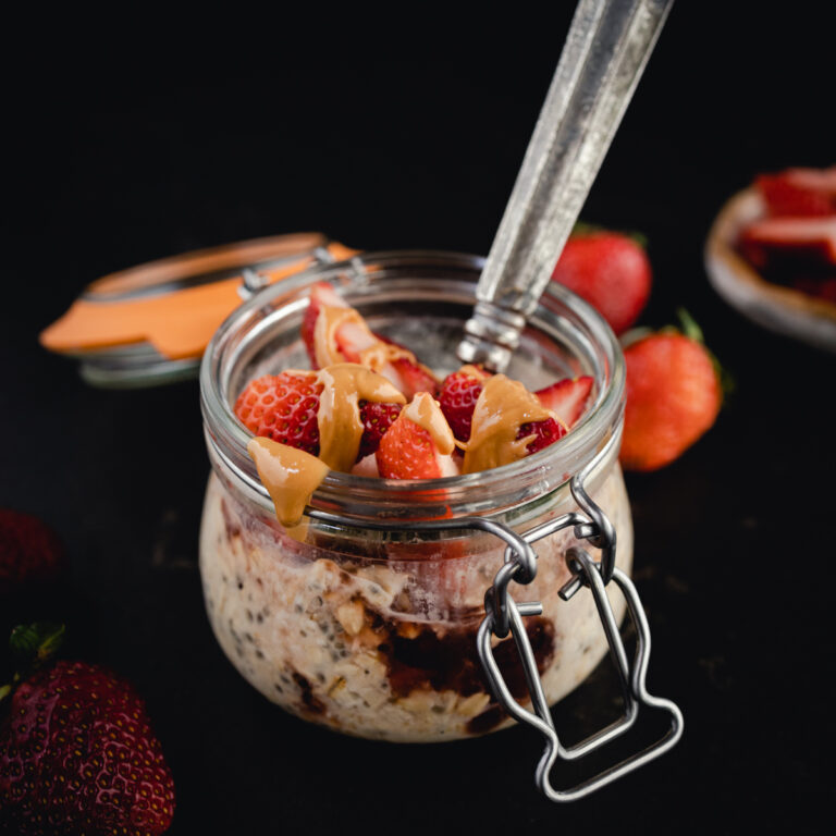 Peanut Butter And Jelly Overnight Oats