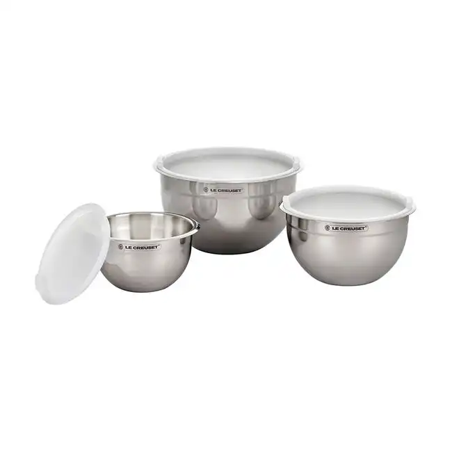3 Stainless Steel Mixing Bowls + Lids