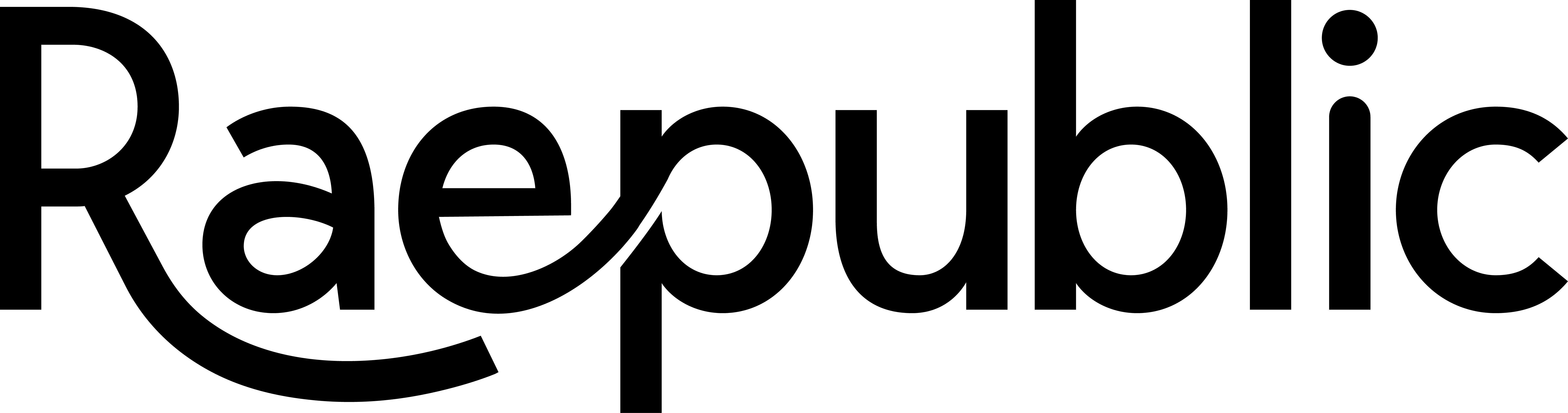 Black text logo with stylized lettering spelling "raepublic".