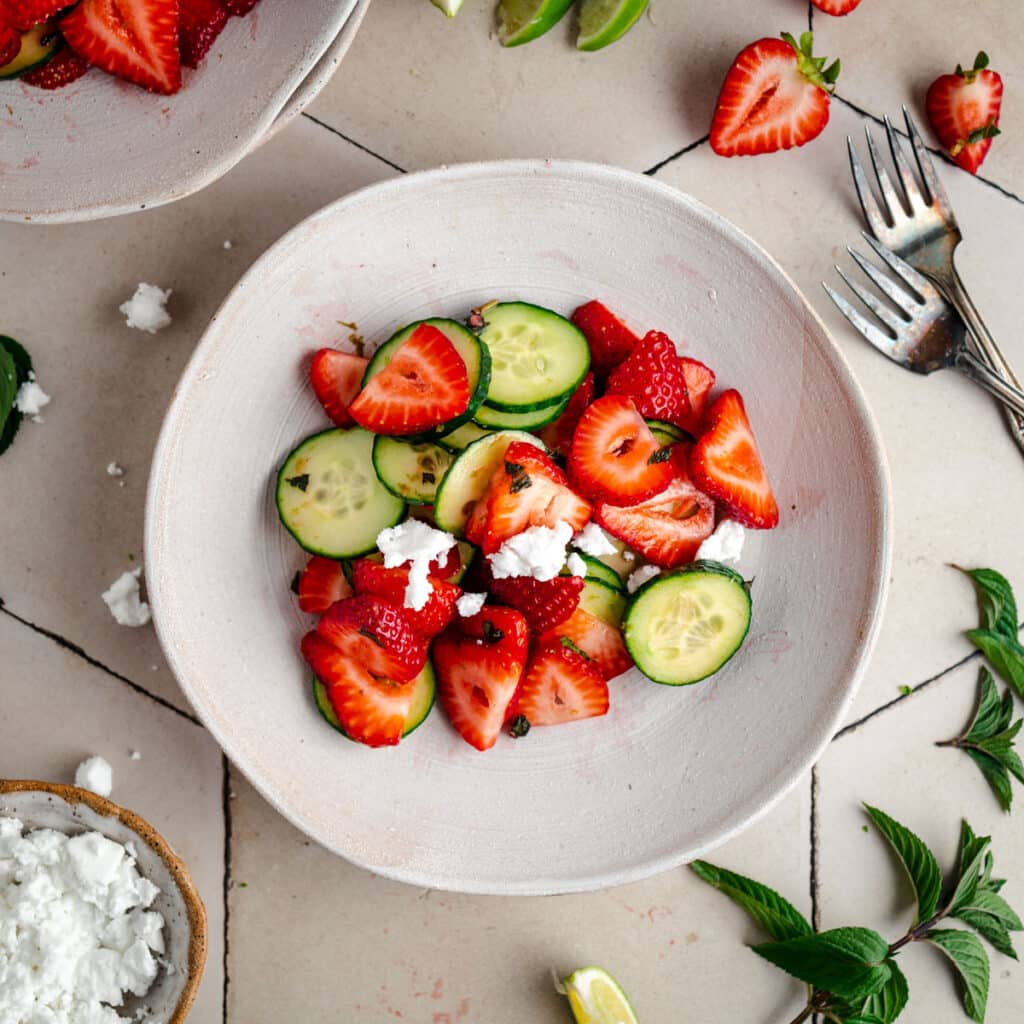 Strawberry Cucumber Salad With Mint - Raepublic
