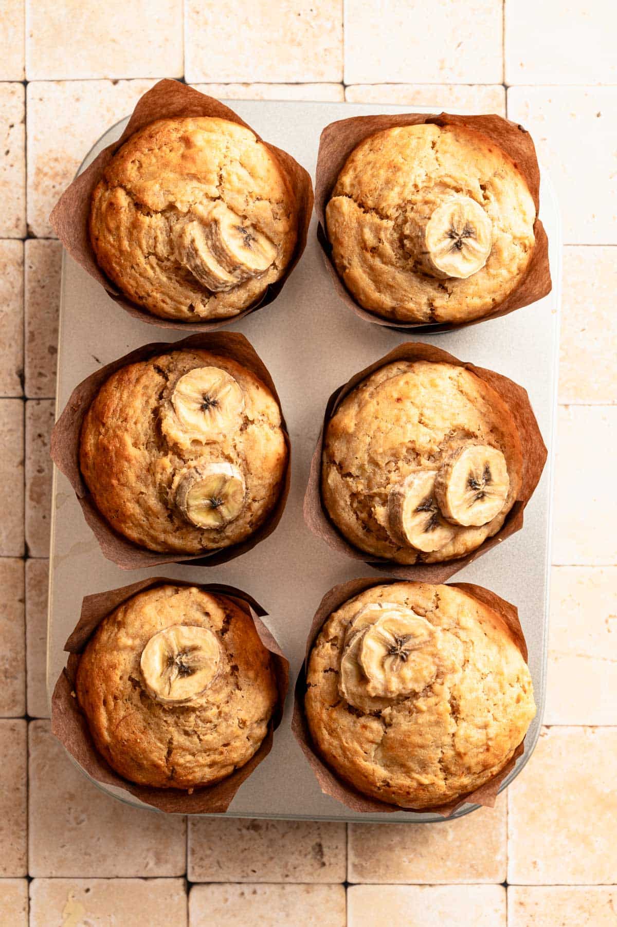 Freshly baked banana muffins with protein.