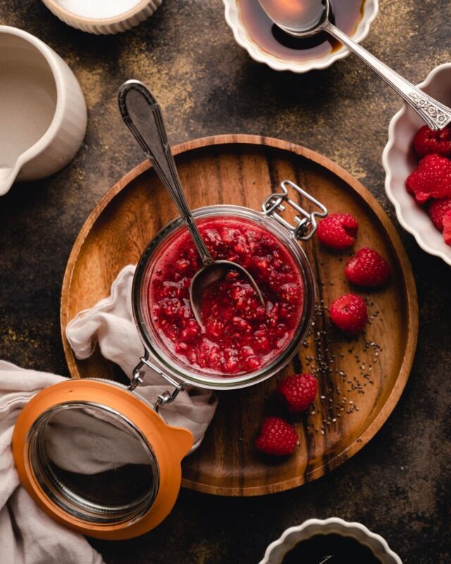 If you love jam on toast but not all the added sugar found in store-bought jam, try this raspberry chia jam instead. This simple recipe blows traditional jam out of the water with fresh berries, chia seeds, and no added sugar that gives you a delicious homemade jam in a nutritious way. Packed with healthy fats and a splendid gelatinous texture, you’ll want to smear it on everything you eat!

#chiajam #chiaseeds #raspberryfilling #raspberryjam